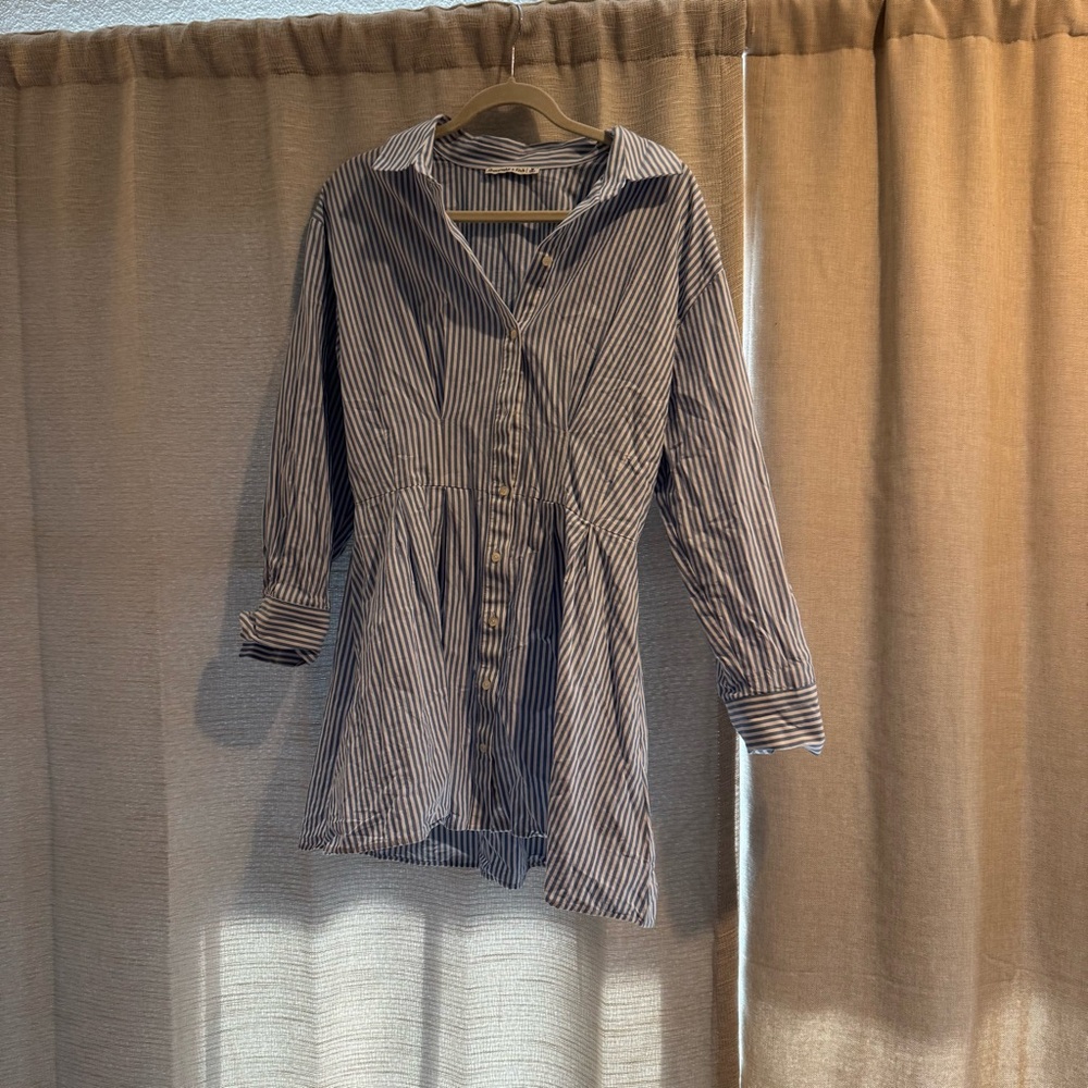 Abercrombie & Fitch Striped Mini Dress - Blue and White